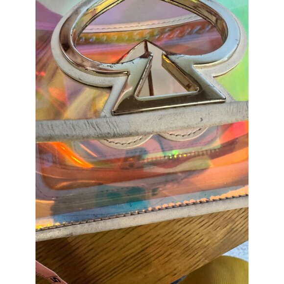 Kate Spade Optic White Hologram Iridescent Nicola Bag 7" X 5" X 2" - Picture 14 of 16